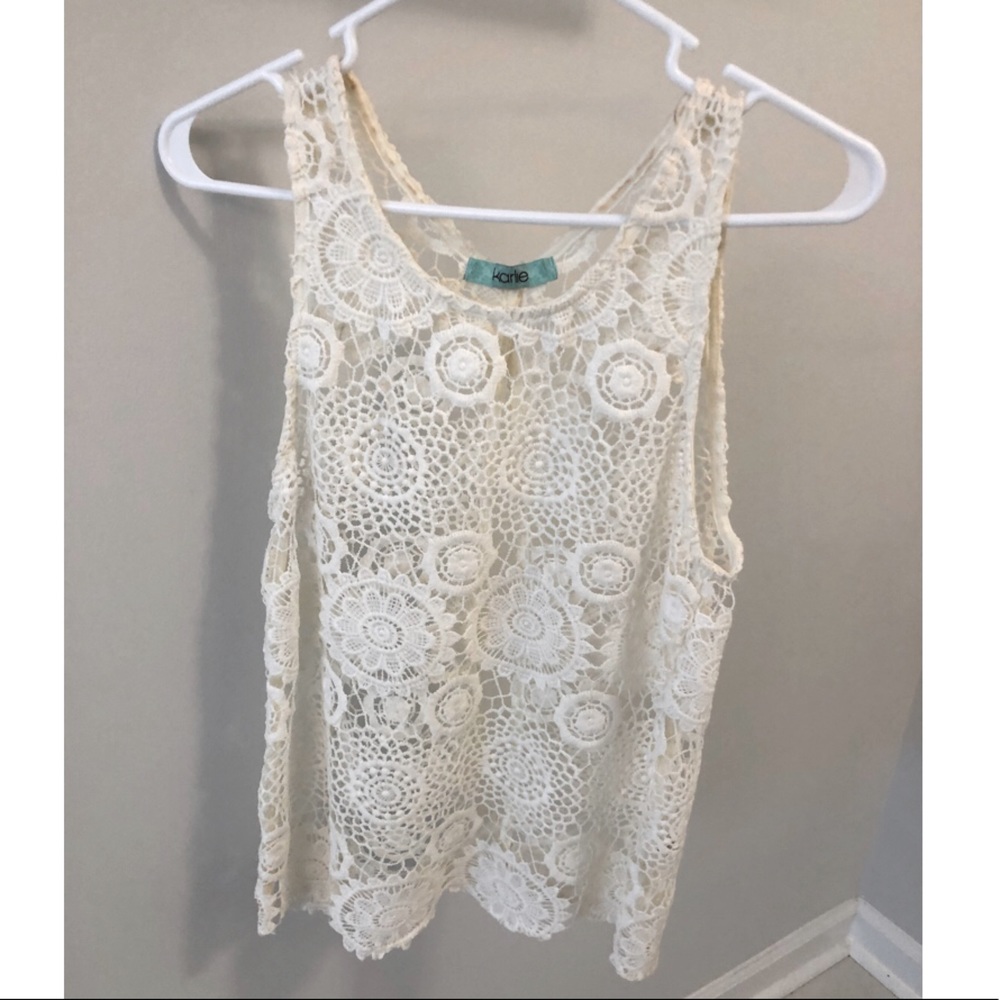 Lace white tank top. Never worn before!